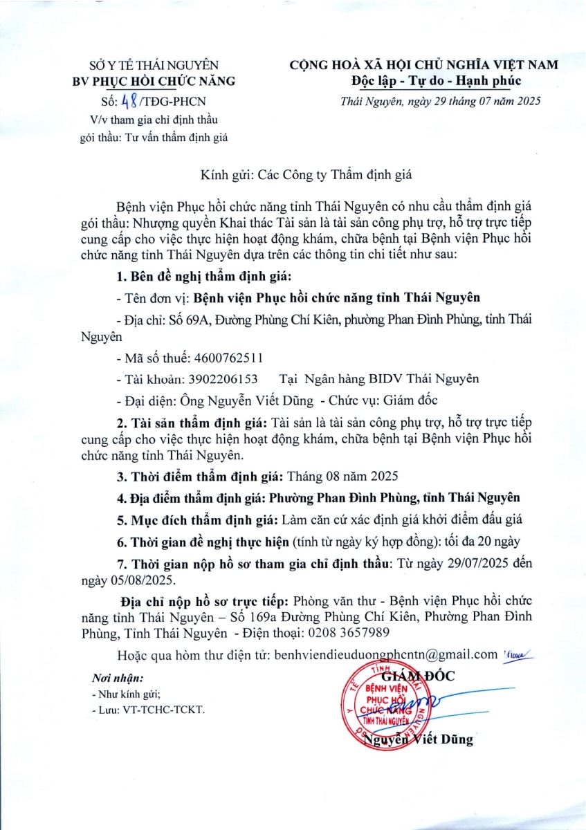 Thông báo: Tham gia chỉ định thầu gòi thầu: Tư vẫn thẩm định giá